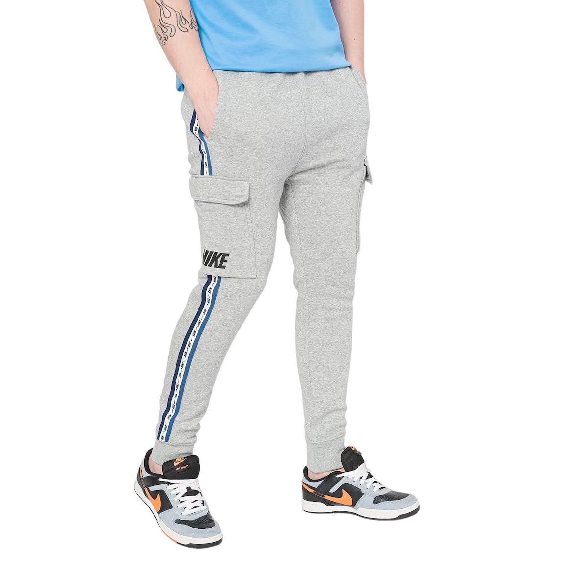Nike DM4680-064 Men's Sportswear Trousers, Dk Grey Heather/Midnight Navy/Black, M