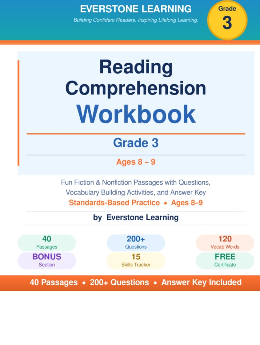 Reading Comprehension Workbook Grade 3: 40 Engaging Fiction & Nonfiction Passages, Vocabulary Practice, and Critical Thinking Questions for 3rd Grade ... Reading Comprehension Workbook Series)