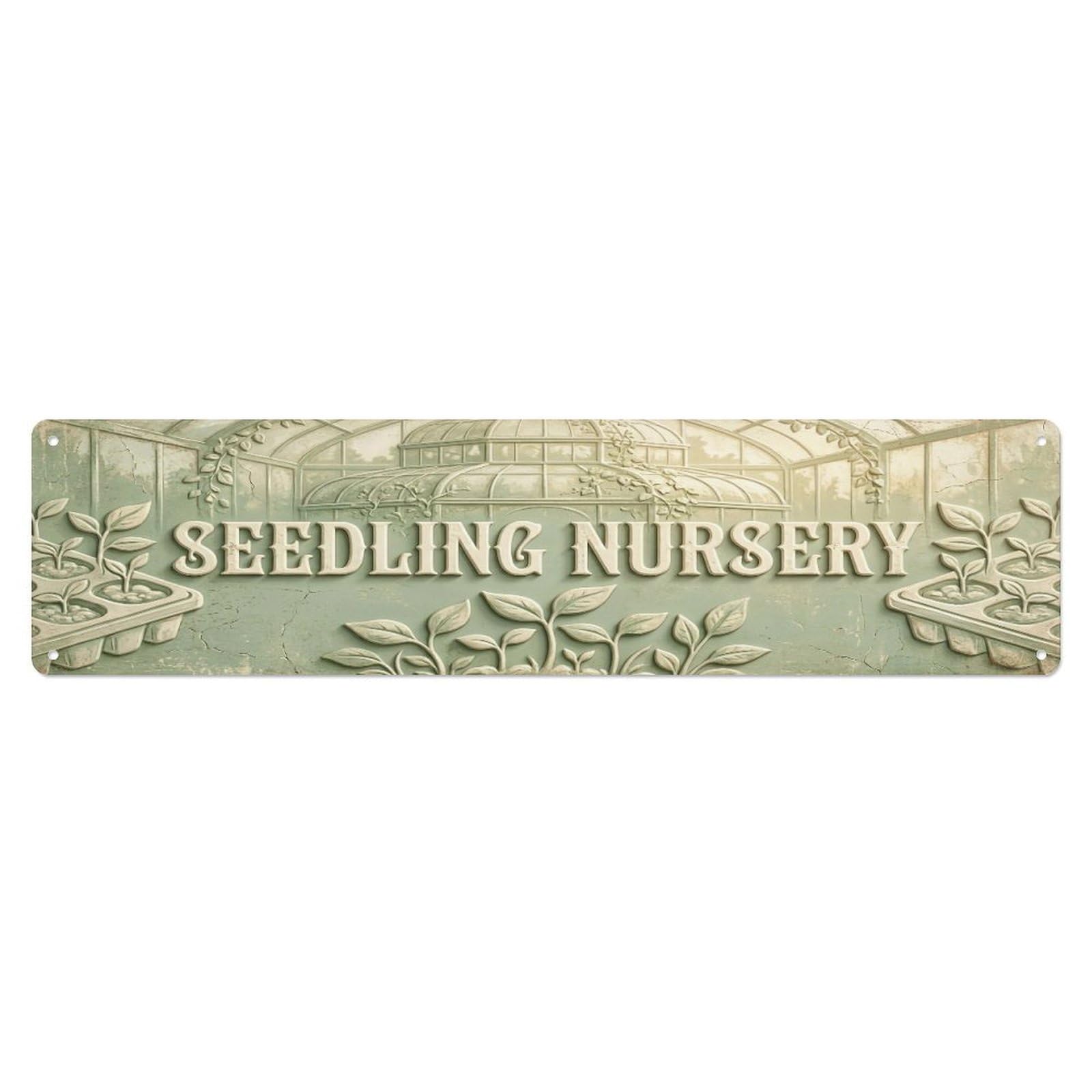 Fqcyn Style Metal Tin Sign Vintage Cottagecore Garden Seedling Nursery
