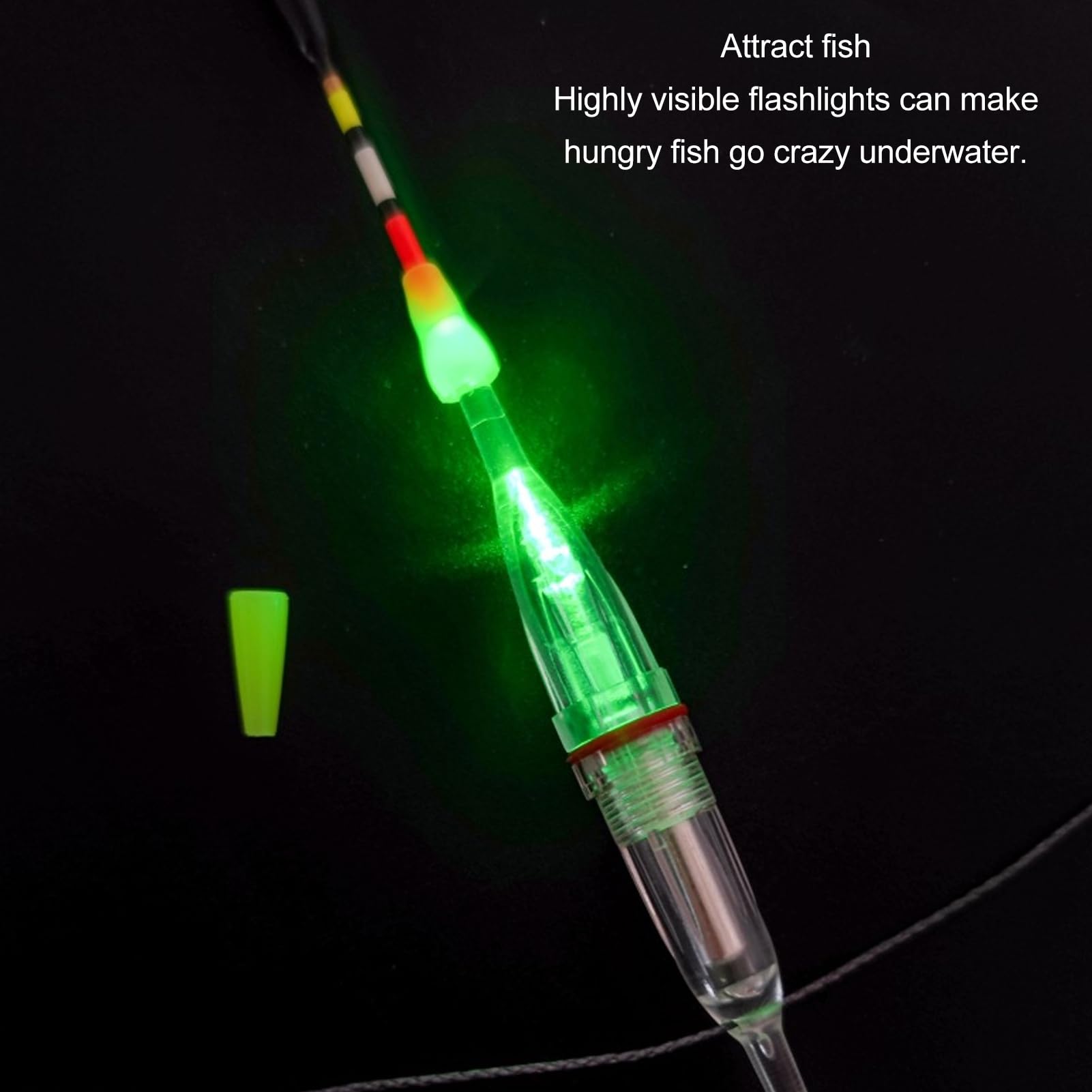 Topyond LED Fishing Light Deep Drop Fishing Lamp Leakage Proof Waterproof Battery Powered LED Flashing Attractive Fishing Lamp for Fishing