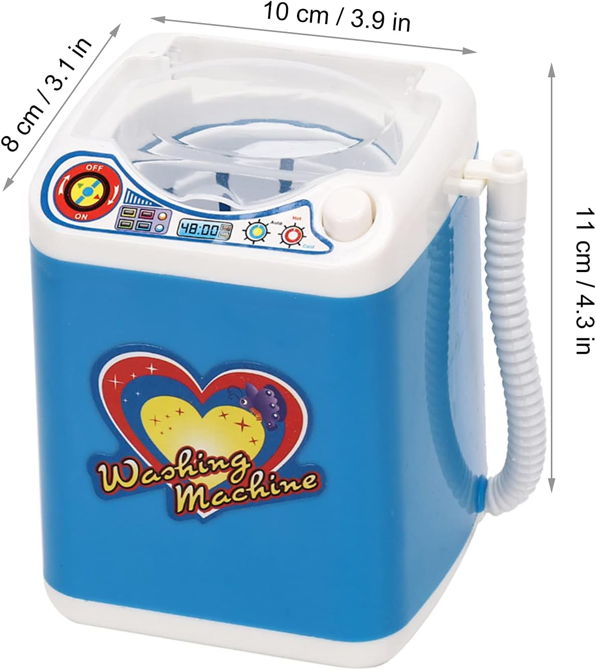 Pongnas Electric Mini Washing Machine Toy Simulation Appearance Easy Operation for Cosmetic Tools (Blue)