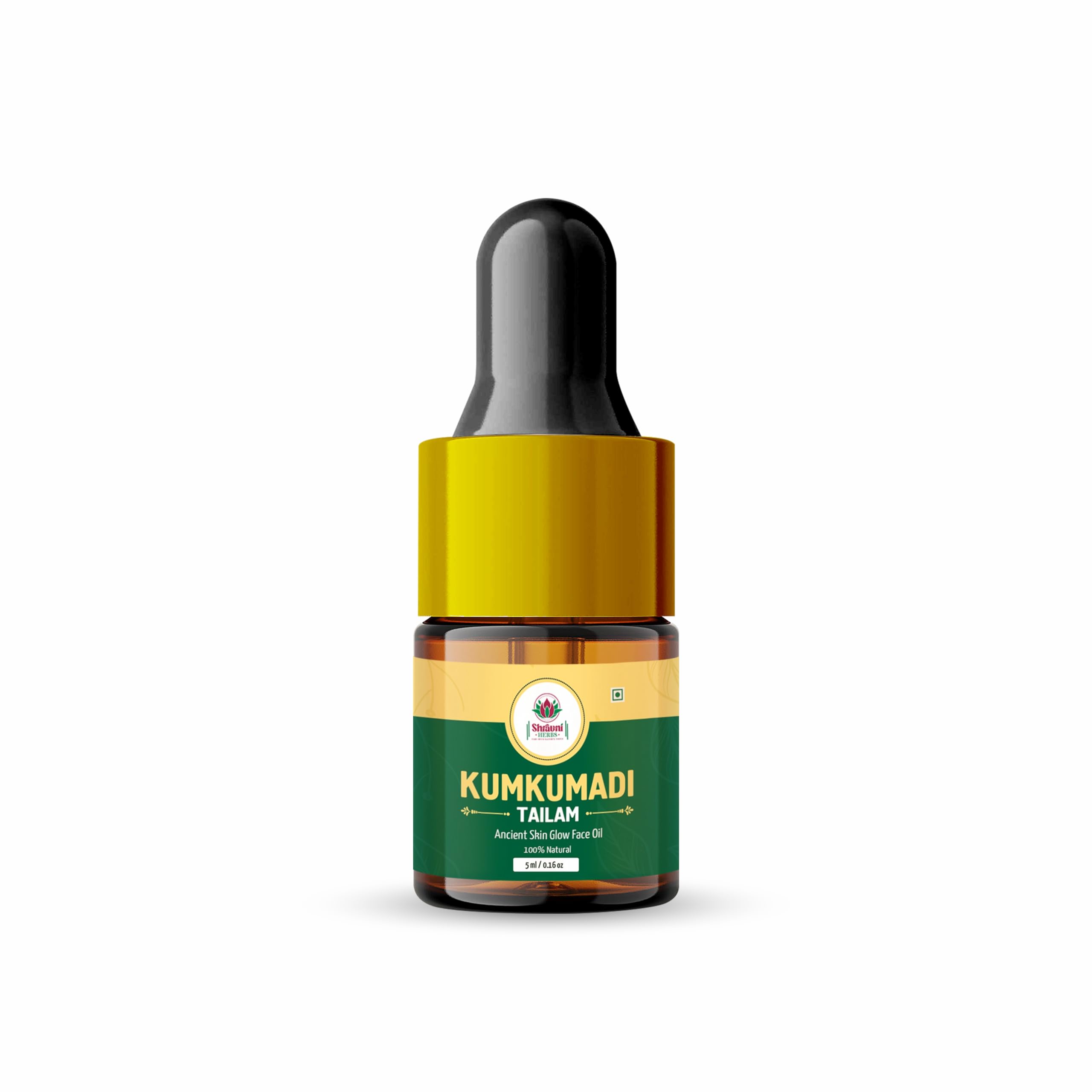 SHRAVNI HERBS Ayurvedic Kumkumadi Tailam Oil Ancient Blends with a Modern Touch 100% Natural Oil, Ancient Skin Glow Face Oil, Milk and Herbs (5ml)