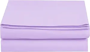 Luxury Flat Sheet on Amazon Elegant Comfort Wrinkle-Free 1500 Premier Hotel Quality 1-Piece Flat Sheet, California King Size, Lilac