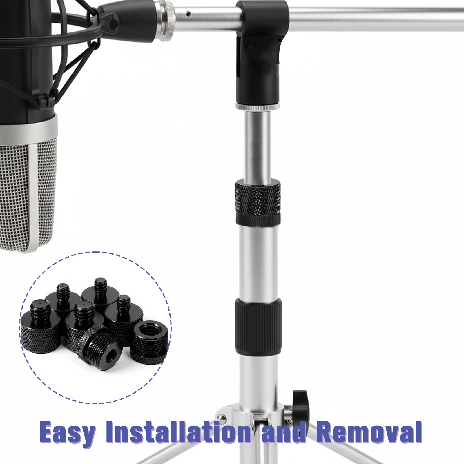 Zestaw 10 adapterów do mikrofonu, stojak 5/8" na 3/8", 3/8" na 5/8", 5/8" na 1/4", 1/4" na statyw mikrofonowy 5/8", adapter do statywów mikrofonowych, ramion i statywów do aparatu