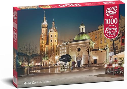 CherryPazzi Market Square in Cracow - Rompecabezas de 1000 piezas prémium para adultos y adolescentes con colores vivos, arte moderno, regalo único,
