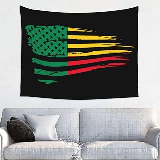 America Flag And Benin Flag Tapestry Wall Decoration - Hippie Art Tapestry Wall Hanging - Tablecloths 29"X37" Inch For Bedroom Living Room Dorm Room Home Decor