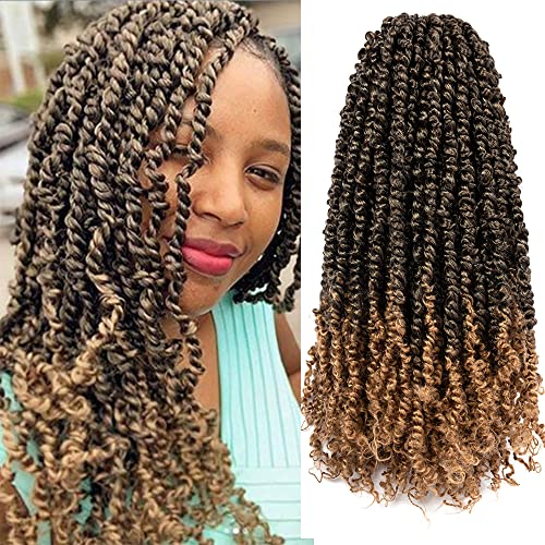 Umylar 22 Inch Pre-twisted Passion Twist Crochet Hair 8 Packs Pre-looped Passion Twist Braids Crochet Hair For Women Synthetic Braiding Hair Extension (22 Inch (Pack of 8), 1B/27#)