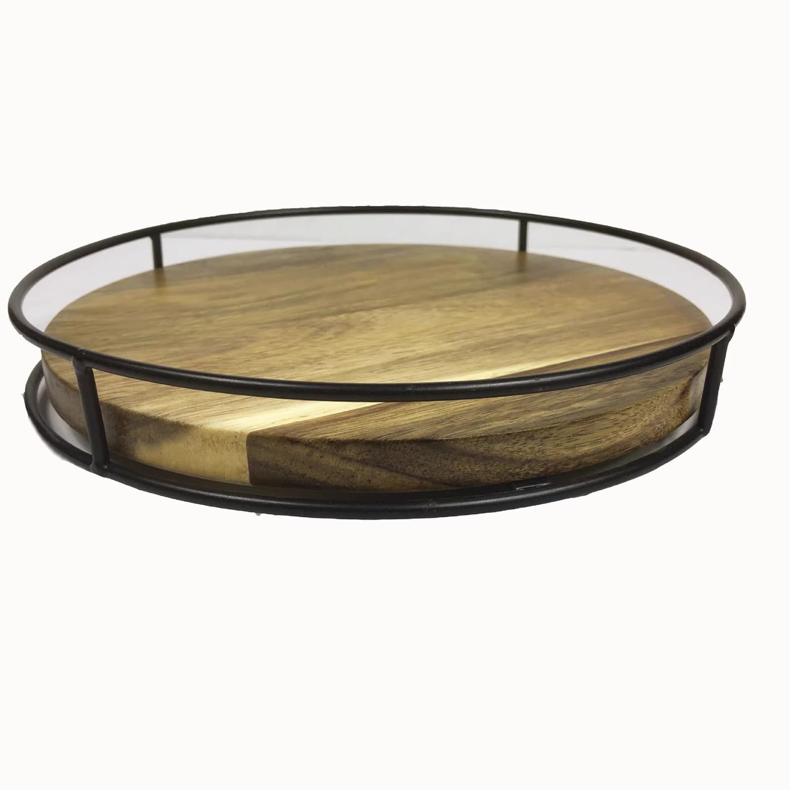 Lazy Susan In Legno Di Acacia - Vassoio Girevole 25cm Per Cucina E Tavolo