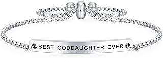 Best Goddaughter Ever Bracelet - Happy Goddaughter Birthday Gifts Jewelry, Goddaughter Mothers Day gifts from Godmother, Christmas Bracelet for Goddaughter Graduation