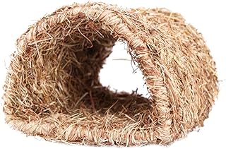 FONDOTIN 1 Peça Ninho De Coelho De Palha Cabana De Chinchila Pequeno Coelho Cama De Hamster Tubos Refúgio De Grama Túnel Esconderijo Túnel De Grama Cabana De Coelho Cabana De Coelho Ninho