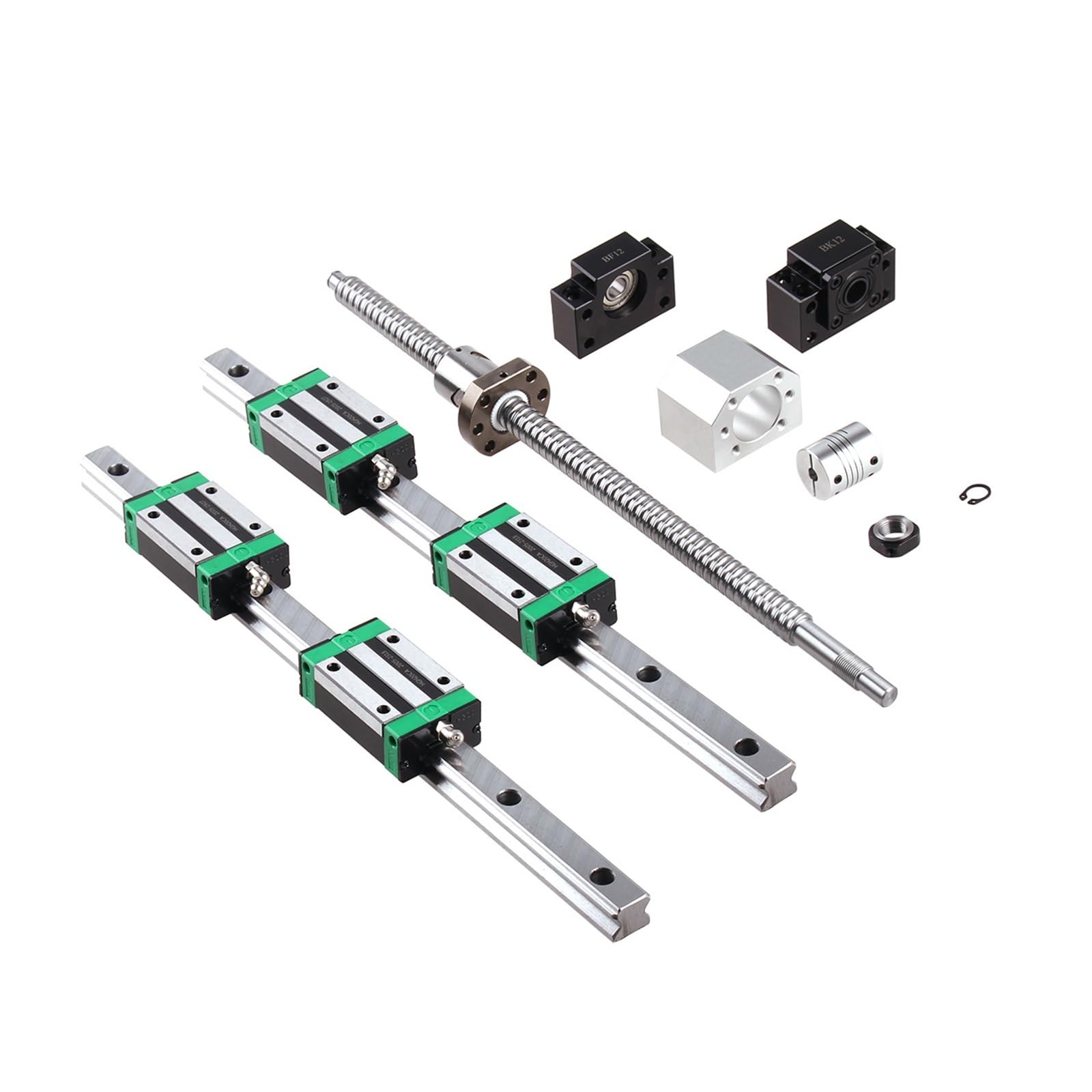 Ferrovia Lineare, Kit CNC: 2 Guide Lineari HGR20 4 Blocchi + Vite A Ricircolo Di Sfere SFU1605 400 700 1000 Mm Con Supporto Terminale, Alloggiamento Dado E Accoppiamento