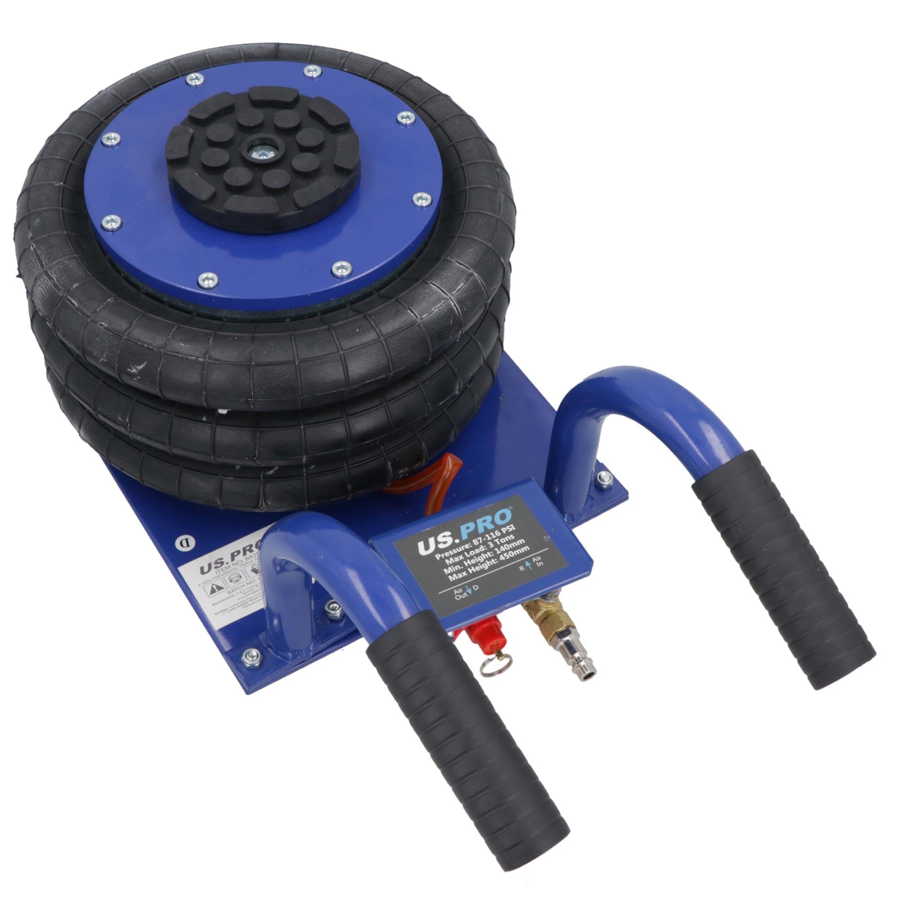 Gato neumático triple para bolsa de aire, capacidad de 3 toneladas, 140-450 mm, para coches, SUV, furgonetas