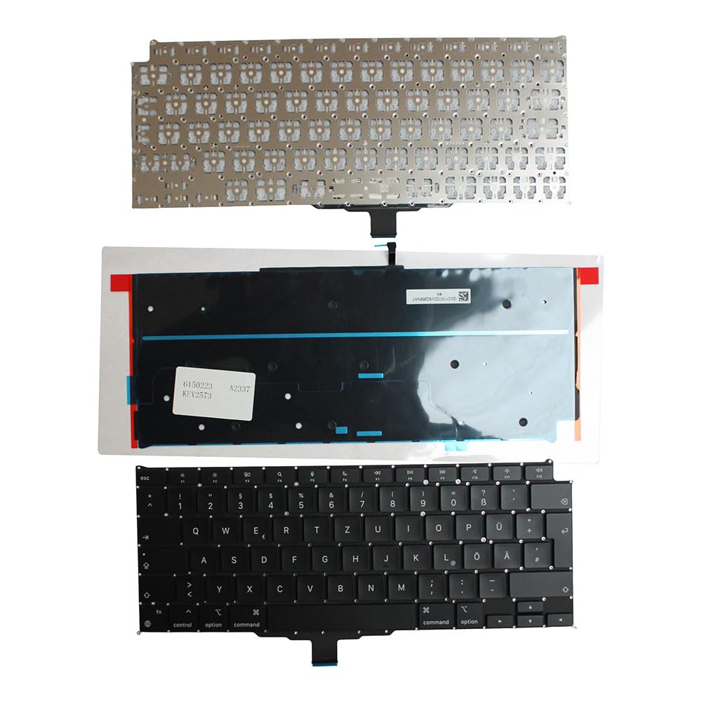 Clavier MacBook Air 13 M1 2020 noir de remplacement rétro-éclairé version allemande AZERTY PC - 2