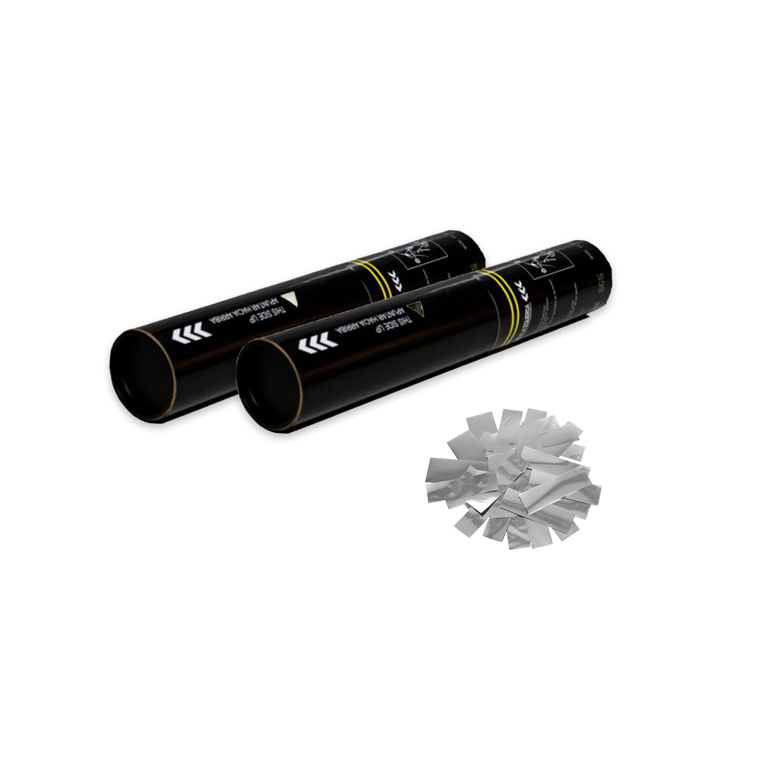 EUTOPICA Pack 2 Cañones Confeti Manual (Plata, 30 cm) | #DeLosBuenos