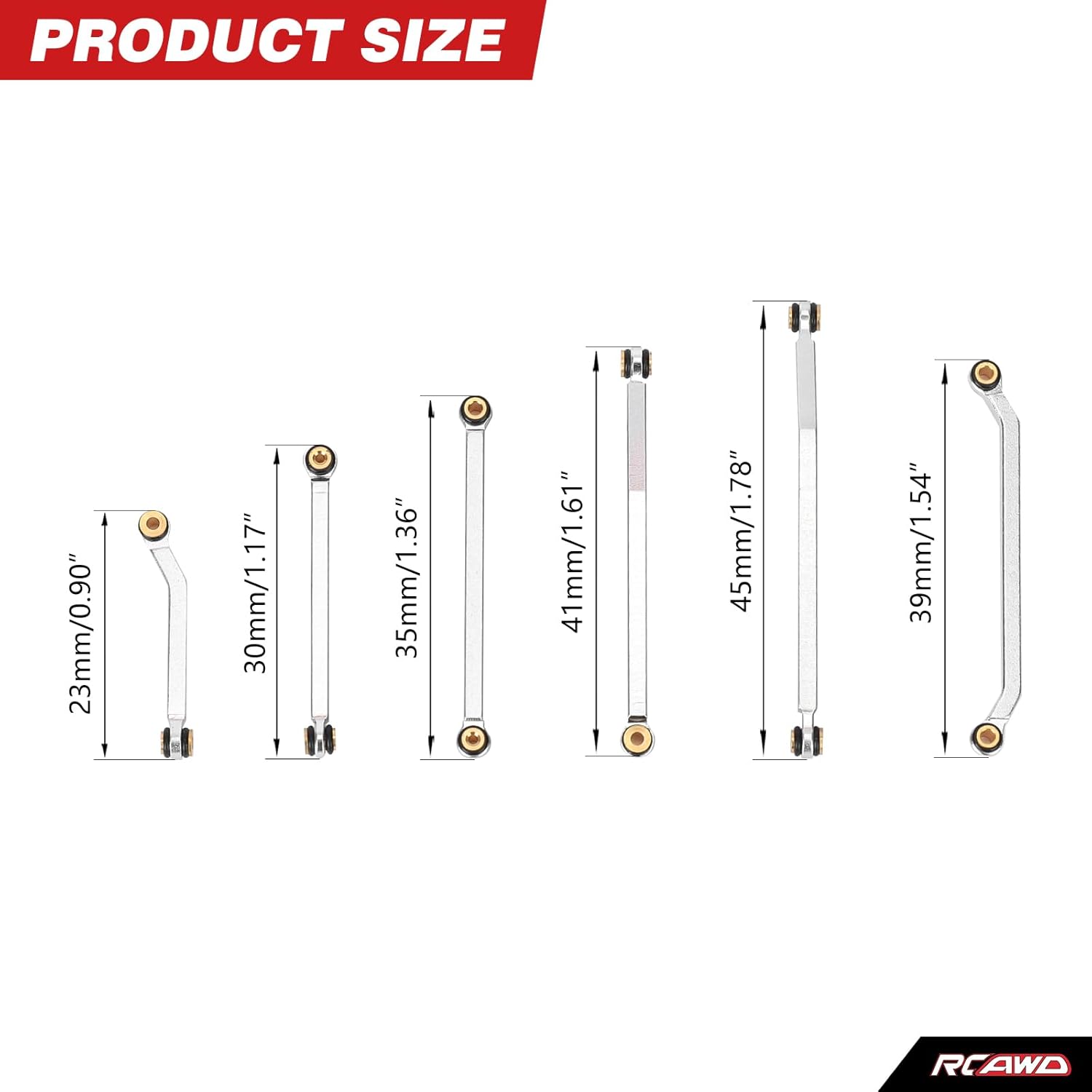 RCAWD 7075 SCX30 Links Full Set Upgrades, Suspension Links & Steering Linkages & Servo Arm Links, Aluminum 90% More Durable for Axial 1/30 SCX30 Series