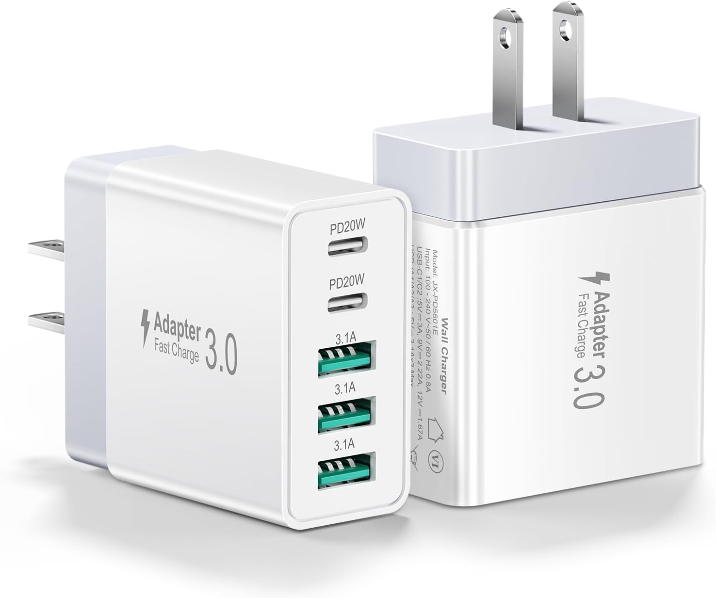 Amazon.com: 2Pack 5-Port USB C Charger Block, 50W Fast Charging Blocks ...