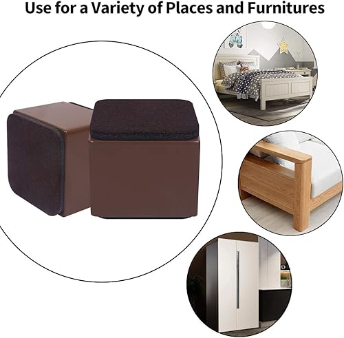 Miniatura 6 de Ezprotekt Elevadores de cama y muebles de 2 pulgadas, elevadores de mesa de sofá cuadrado pesado, ancho de 2.4 pulgadas añade 2 pulgadas de altura,