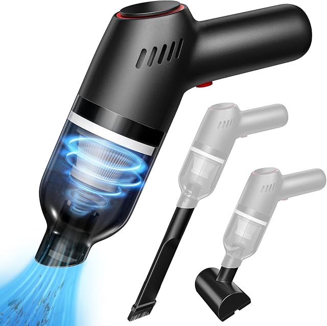 maguja Handheld Vacuums, Car Vacuum Cleaner with Powerful Suction, 120W Rechargeable Car Vacuum Cleaner, 8000PA Super Suction Hand Vacuum Cleaner Lightweight Wet Dry Vacuum for Home, Car and Pet
