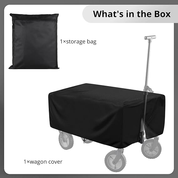 Extended Outdoor Folding Wagon Cover, 600D Oxford Cloth Protective Cover, 54×22×24