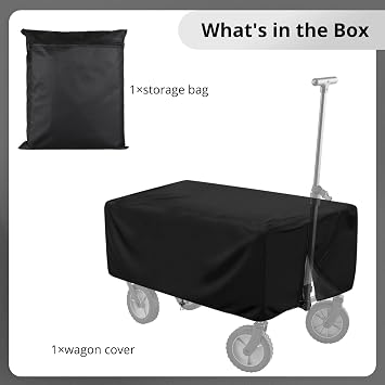Extended Outdoor Folding Wagon Cover, 600D Oxford Cloth Protective Cover, 54×22×24