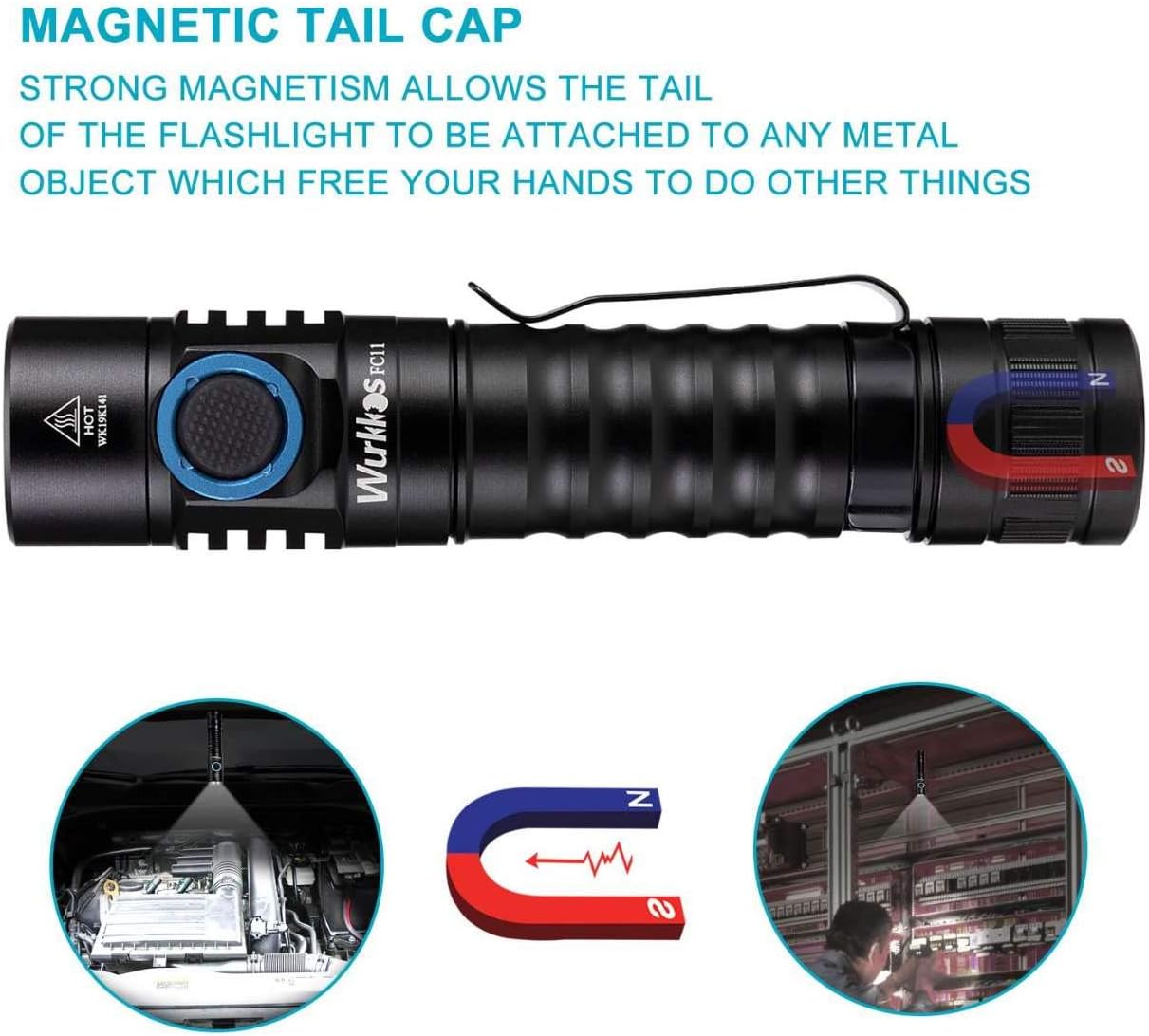 Wurkkos Flashlight rechargeable Magnetic Activities Photo