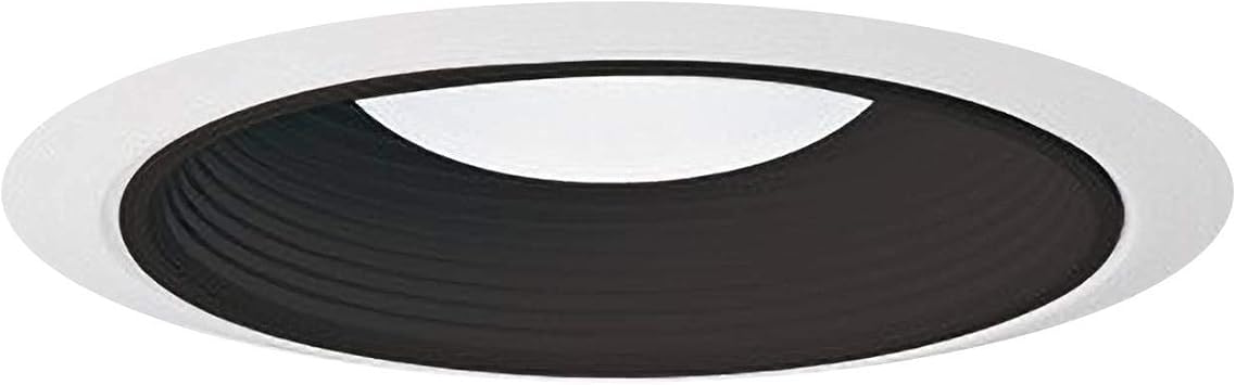 Juno Lighting 28B-WH 6-Inch Fully Enclosed Ultra-Trim Black Baffle, White Trim