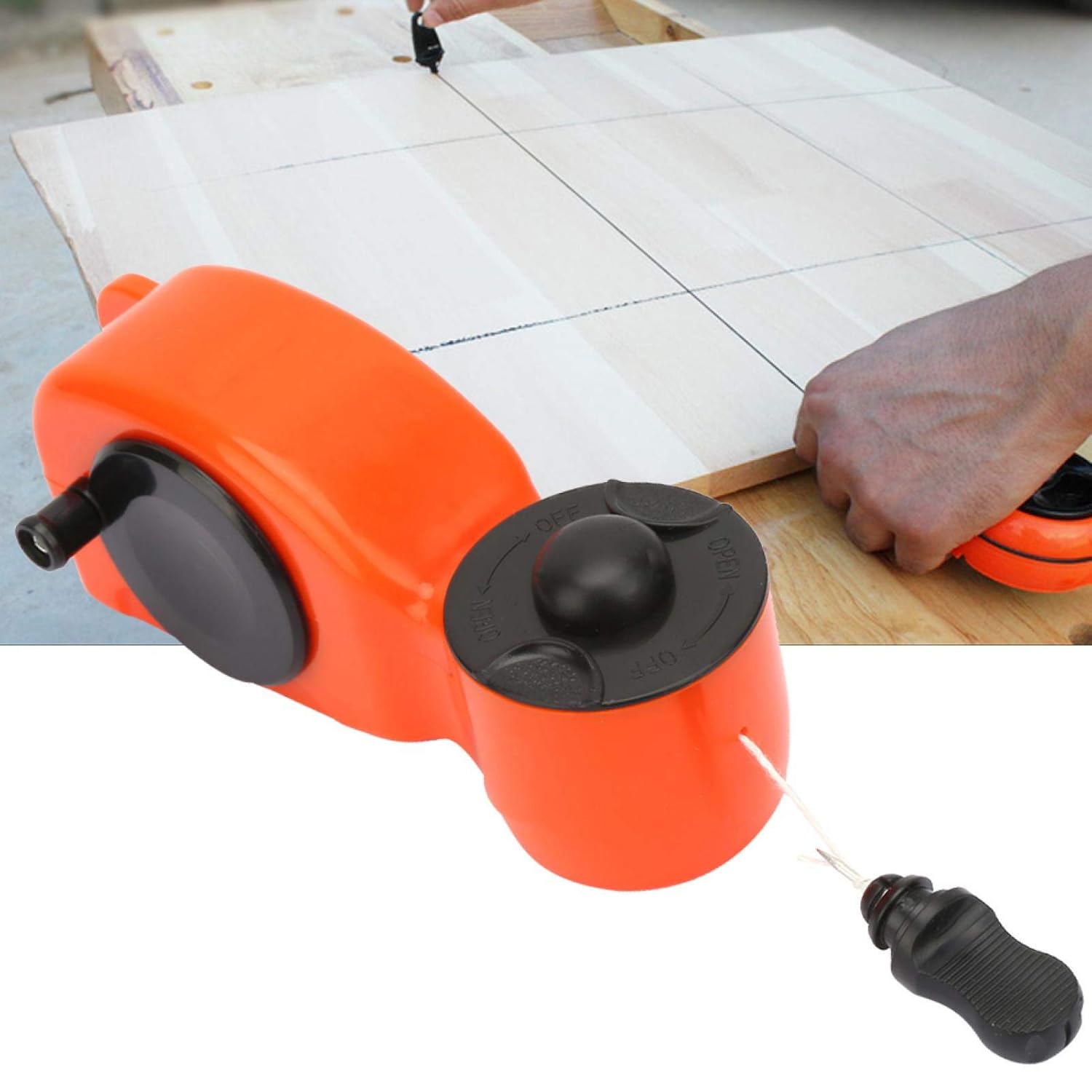 Mini Chalk Line, ABS Resin Carpenter Ink Marker Fountain Duct Chalk Line for Woodworking Bricklayers and Painters(Cotton Wire 20m、25m)