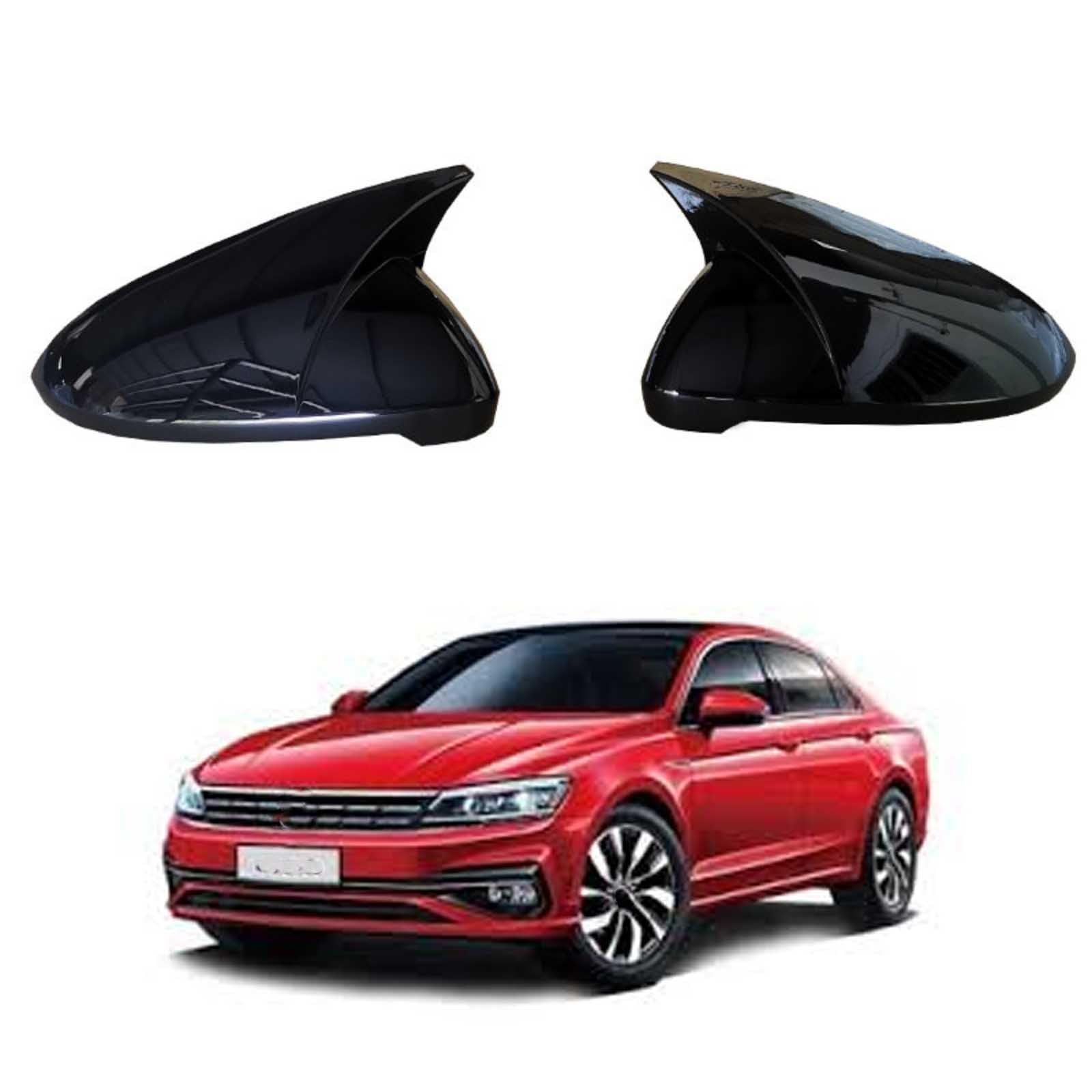 PAPEP Door Mirror Cover Caps for Volkswagen Lamando 2015-2018, Left Right Side Wing Rearview Mirror Cover Lid 2 Pieces Exterior Styling Accessory,Glossy black