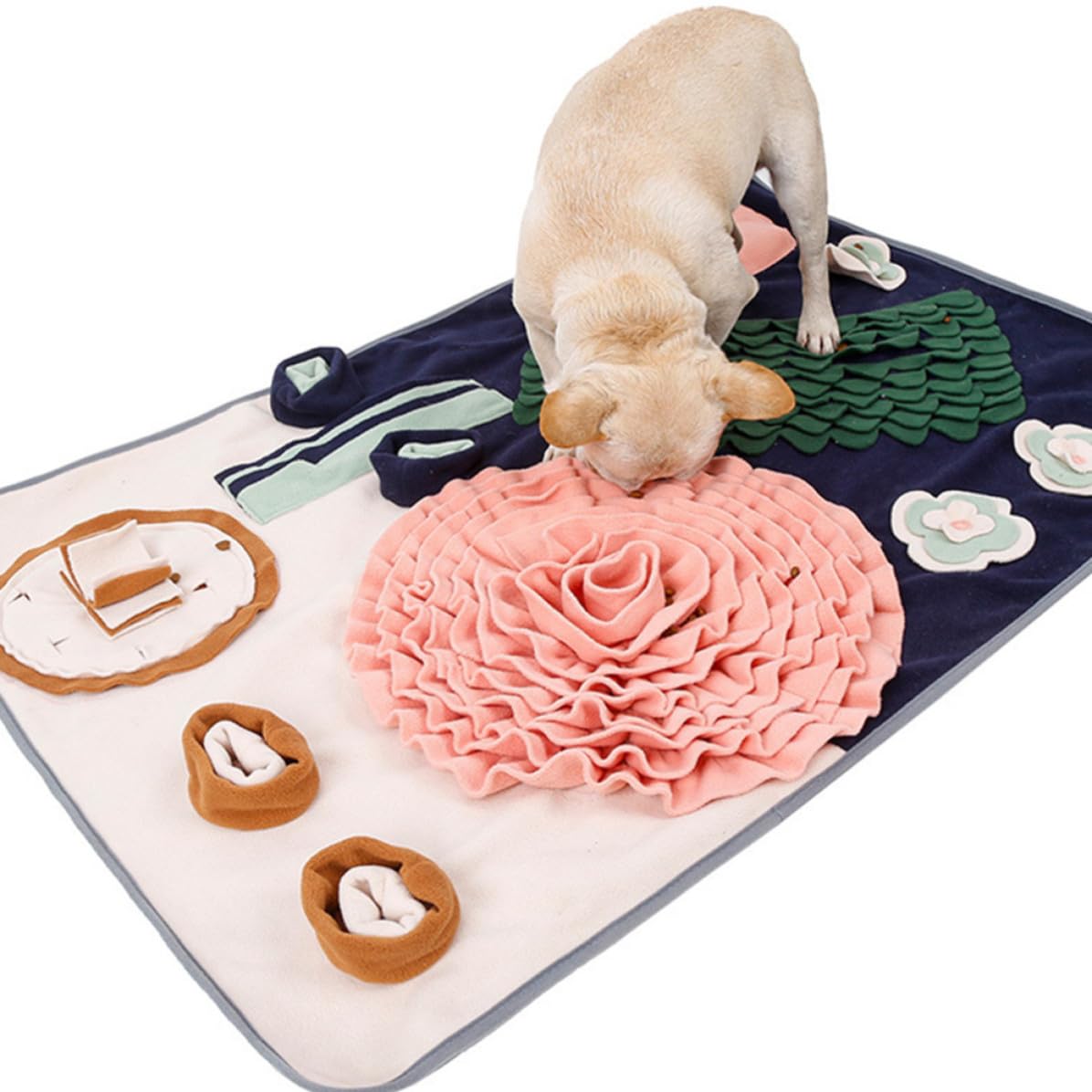 Hundeschnüffelmatte Große Futtersuchmatte aus Polar Fleece für Hunde | Futterversteckmatte, Training und Beschäftigung, Wear Resistant, Komfortabel