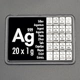 Valcambi 20 Gramm 999 Silber Silbertafel CombiBar ESG Zertifikat 20 x 1 Gramm teilbar