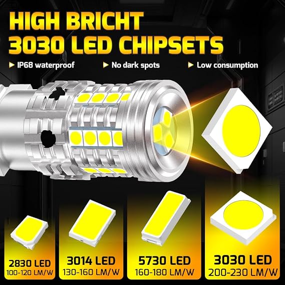 2Pcs 3157 LED Brake Tail Light Bulb White, 4157 3057 3157A 3457 4057 T25 P27/7W 12-24V 27SMD Super Bright Replacement Bulb