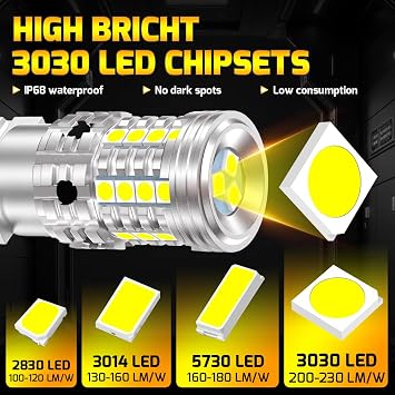 2Pcs 3157 LED Brake Tail Light Bulb White, 4157 3057 3157A 3457 4057 T25 P27/7W 12-24V 27SMD Super Bright Replacement Bulb