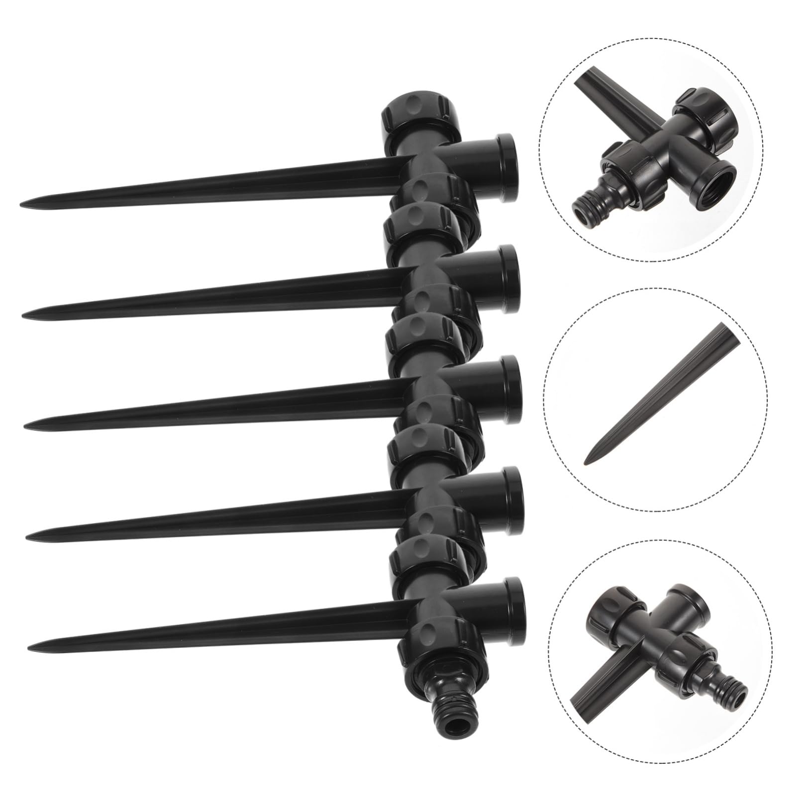 ibasenice 5 Set Sprinkler Rotante Automatico Irrigatori Alto Dispositivi Di Irrigazione Delle Piante Picchi Palo Dell'irrigatore Multi Punta Irroratrice Professionale Nero Plastica 5 Pezzi*5