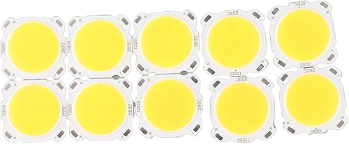 Miniatura 5 de 10 unids redondo COB 3W de alta potencia LED chip bombilla lámpara de aluminio placa de circuito LED chip módulo 300-330LM DC 9-11V (blanco cálido