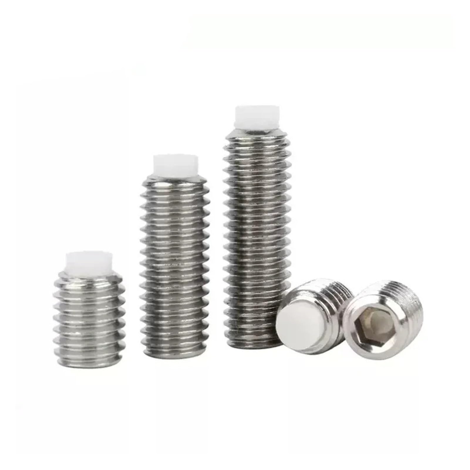 M2 .5 M3 M4 M5 M6 M8 M10 M12 M16 304 In Acciaio Inox Esagono Incassato Plastica Nylon Cane Convesso End Point Punta Grub Bolt Set Vite(65mm,M10-5pcs)