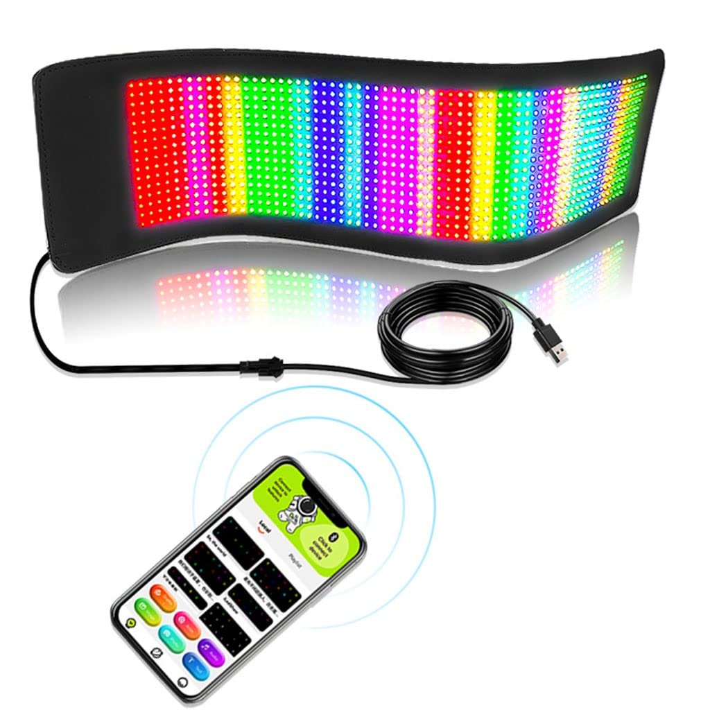 insegna Luminosa LED Scorrevole Segnale LED programmabile Schermo Flessibile a LED Pannello a Matrice Visualizzazione dello Schermo Scorrimento del Messaggio di Testo per Car Bar Party Festival (Size