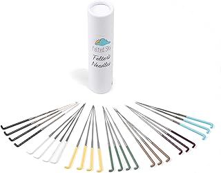 Needle Felting Needles for Wool Painting and Sculpting | 25 Variety Pack with Storage Tube | Color Coded | Gauges 36 Triangle, 38 Triangle, 40 Triangle, 42 Triangle, 38 Spiral, 40 Twisted, 38 Star