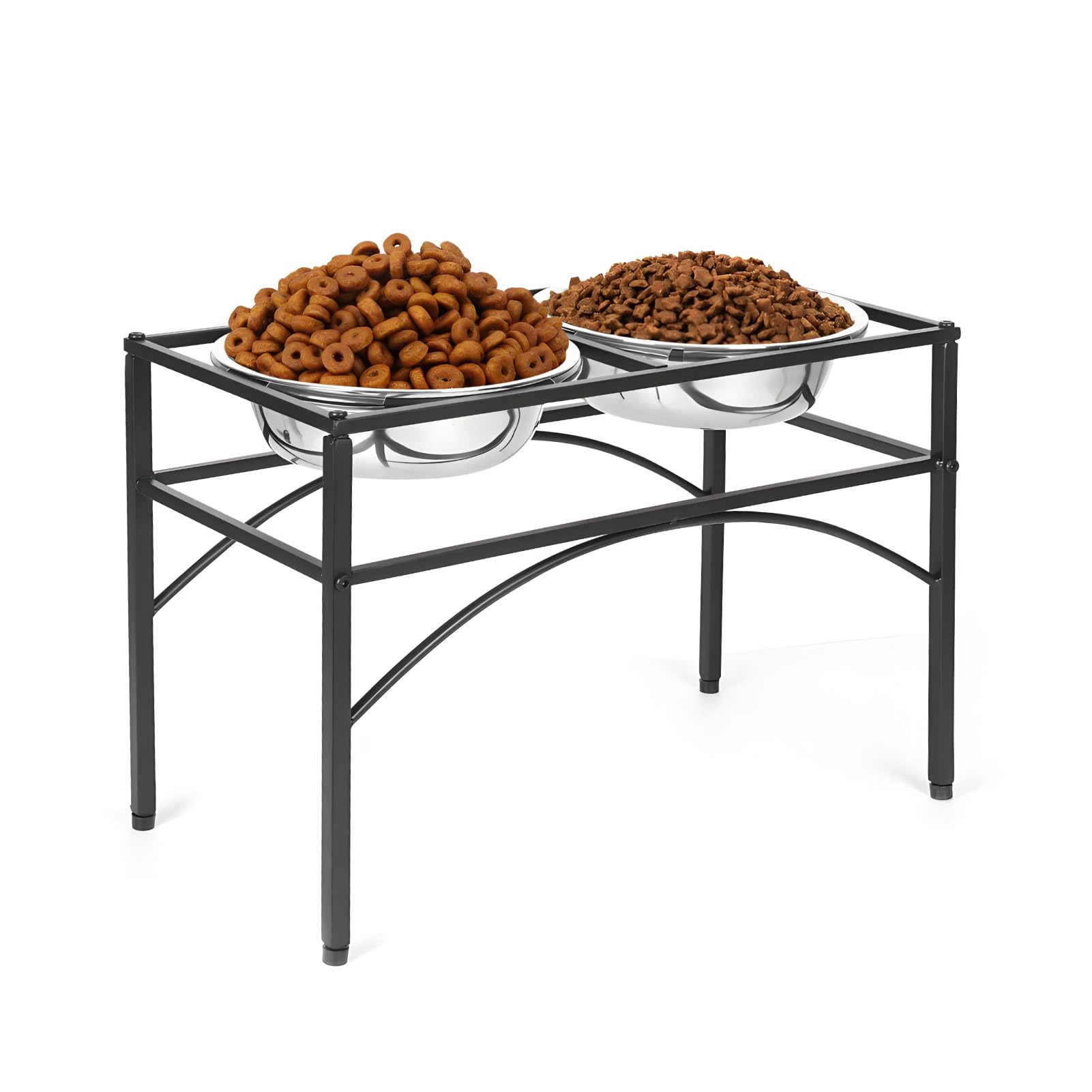 M.J COMFY-LIFE Raised Dog Bowls Elevated Pet Feeder with Two Stainless Steel Bowls Anti-Rust Frame Water and Food Feeding Station Dog Feeding Station for Large Medium Dogs (50x25x35cm)