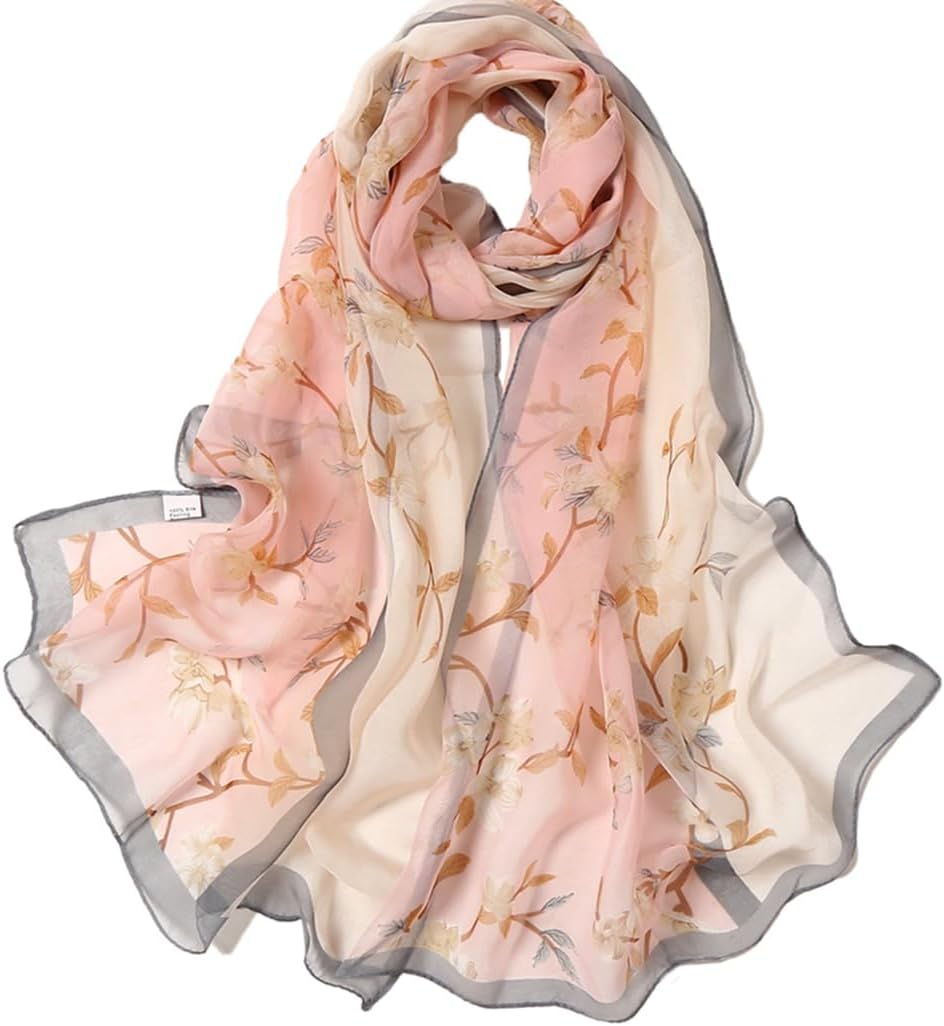 - Lightweight Scarves for Women Elegant Floral Pattern Scarf Shawls Sunscreen Head Shawls