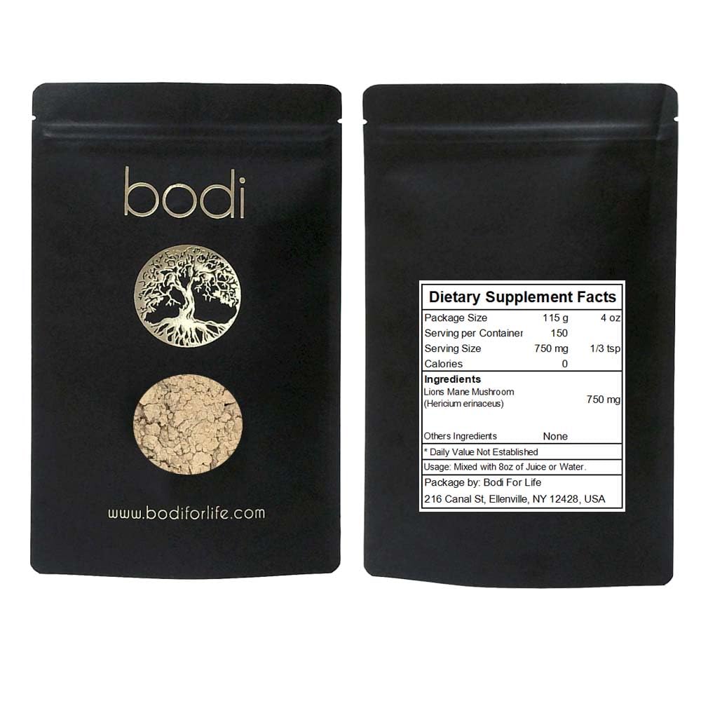 bodi : Lions Mane Mushroom Powder | 4oz to 5lb | 100% Pure Natural Hand Crafted (4 oz)