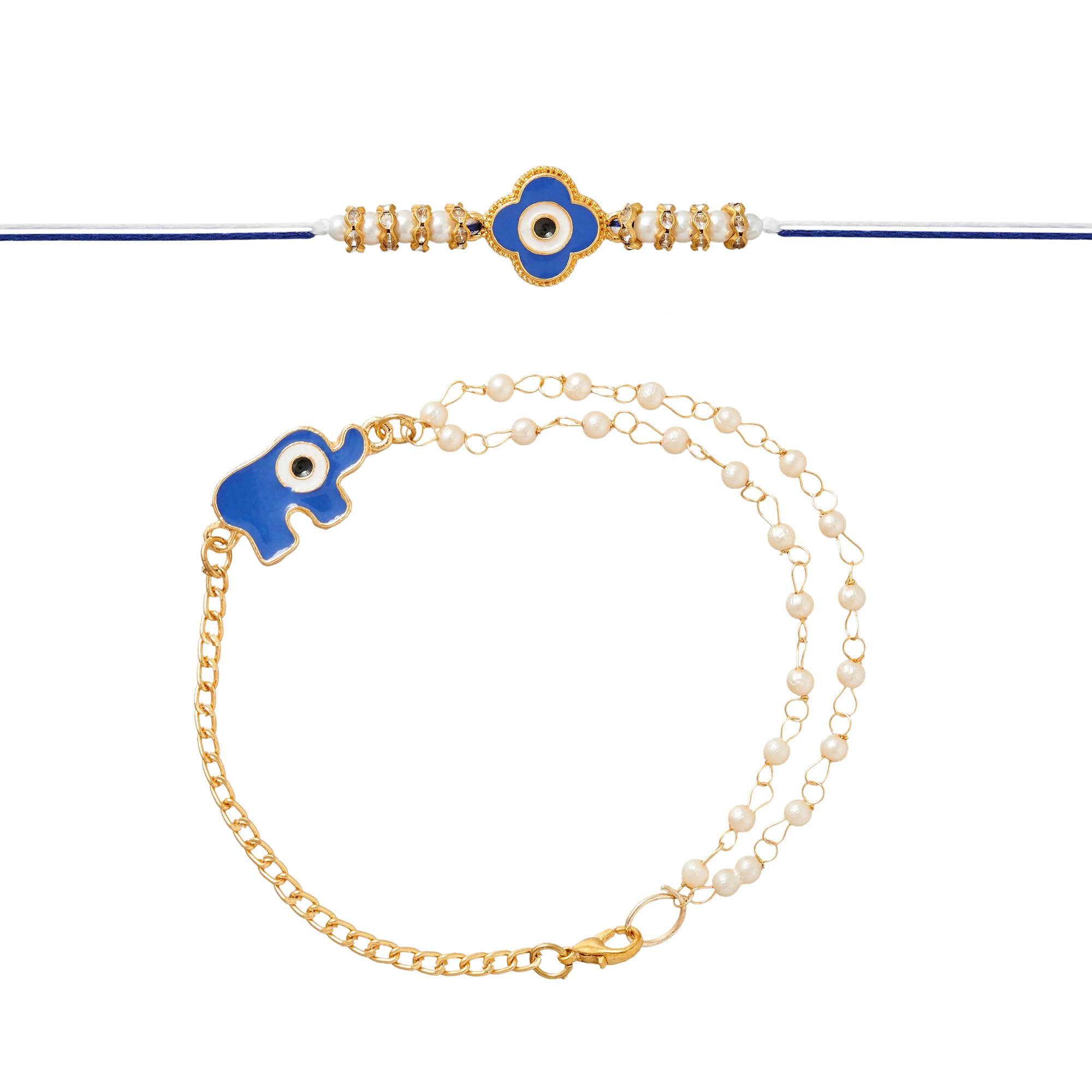 Eximious IndiaEvil Eye Rakhi For Brother and Bhabhi Traditional Lumba Designer Fancy Bracelet on Rakshabandhan Traditional Lum2024design02