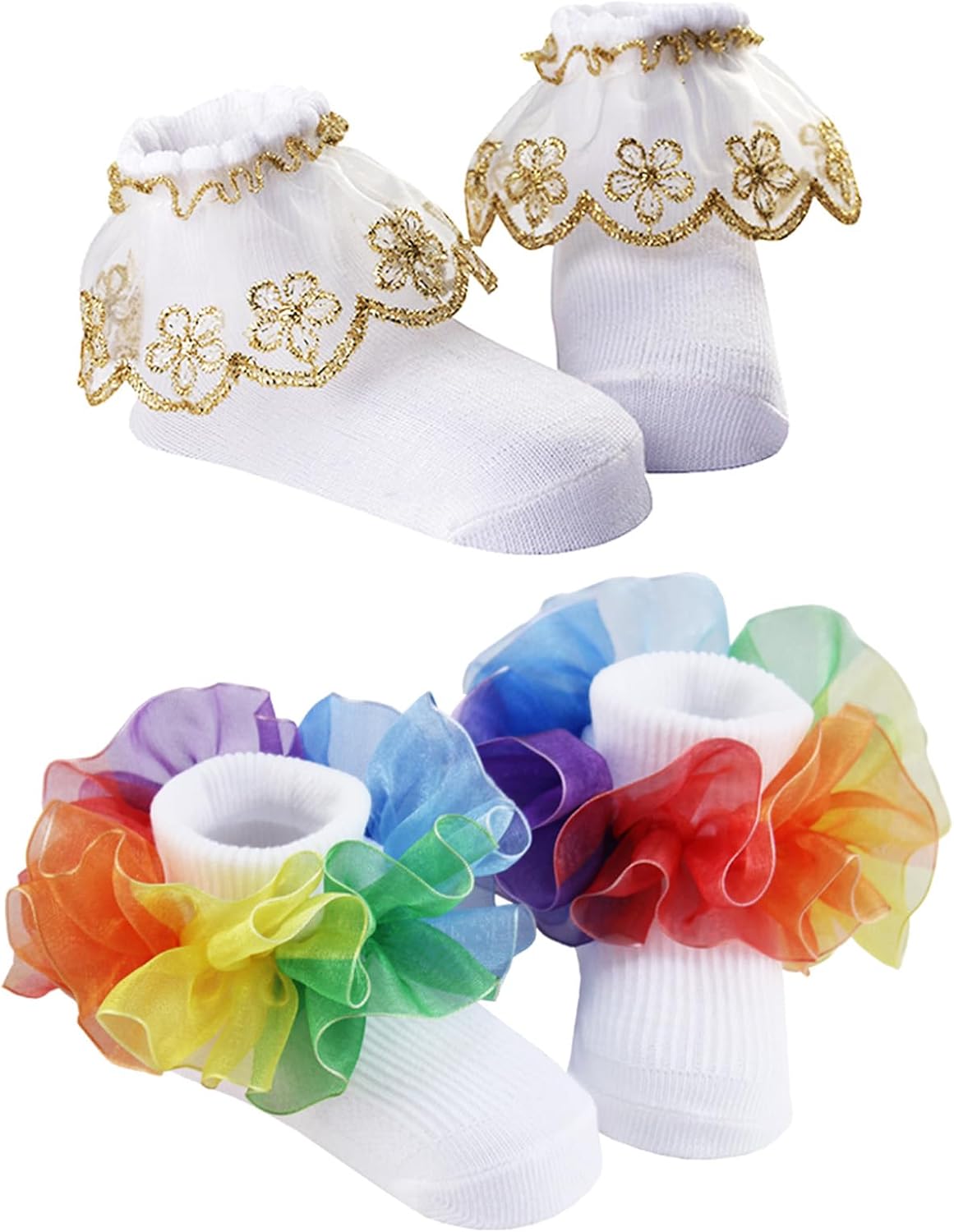 PrinceSasa Little Baby Girl Princess Lace Ruffles Socks Set image 5