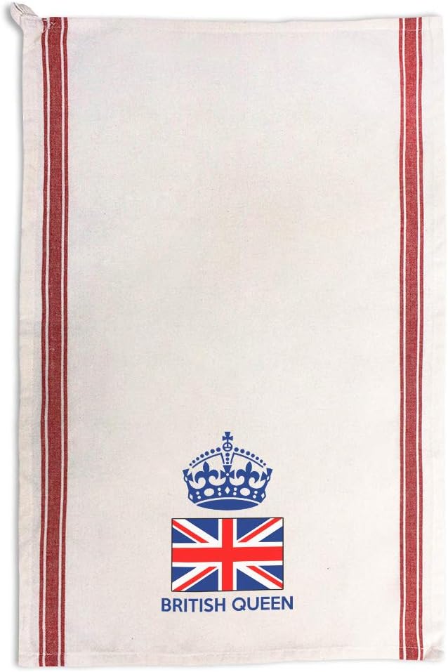 Style In Print Custom Decor Kitchen Towels British Queen Crown Countries Countries Queen Cleaning Supplies Dish Towels Multi Stripe Design Only