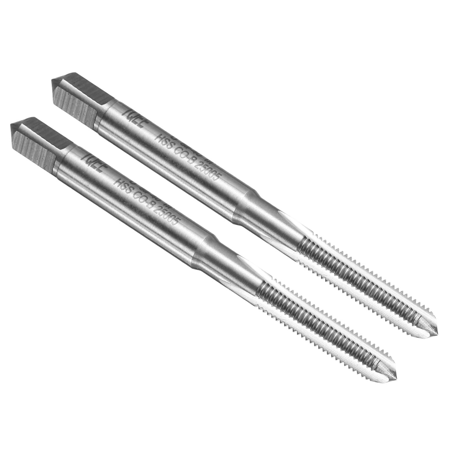 sourcing map 2pcs Hand Bottom Tap #8-40 UN 2B Thread Bottoming Style Threading Taps High Speed Steel HSS6542 Straight Flutes Screw Tapping Tool