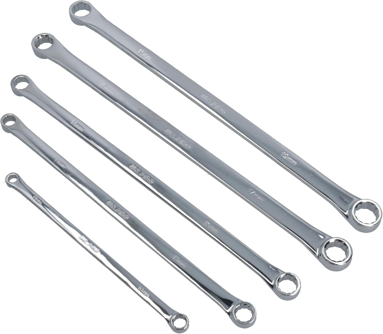 Extra Long Double Ended Ring Spanner Aviation Wrench 8mm - 19mm 5pc Set