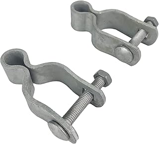 1-3/8” Pressed Steel Chain Link Fence Post Hinge 2-Pack, Fence Frame Hinge Pipe Gate Hinge in Zinc Plated (Nut/Bolt Including Door Hinge)