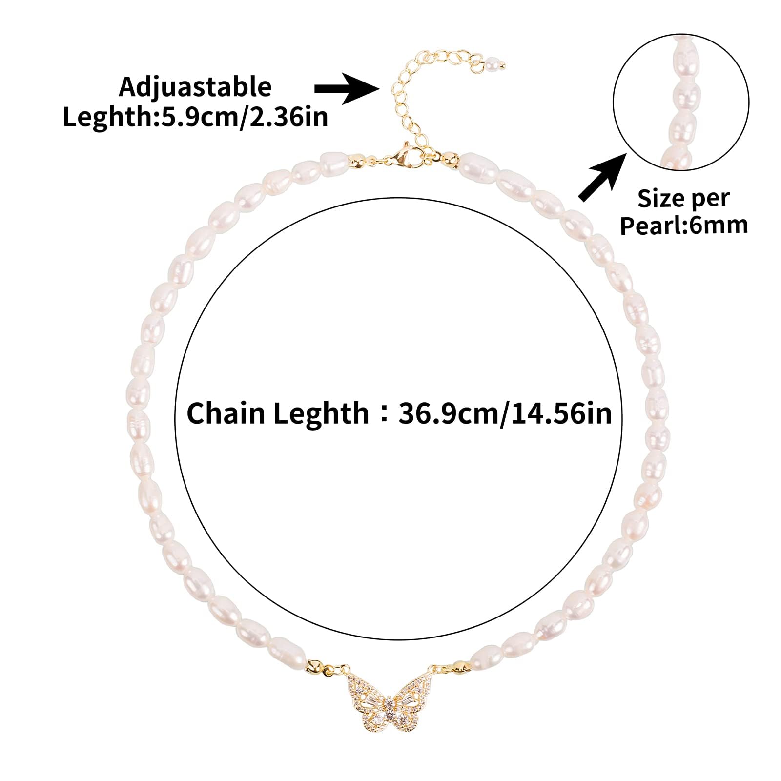 Collier de perles d'eau douce pour femme - Perles véritables - Bijou exquis de style baroque pour mère, fille, petite amie pour anniversaire, fête des mères, Saint-Valentin