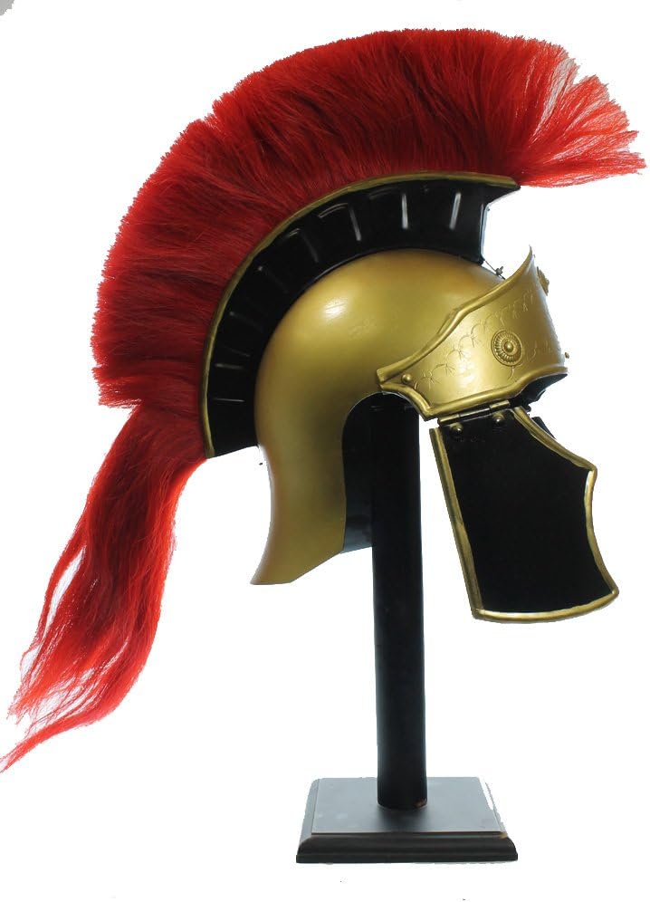 RedSkyTrader Mens Roman Officer Plumed Helm One Size Fits Most Gold