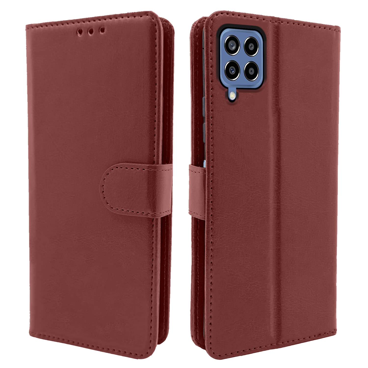 Pikkme Samsung Galaxy M33 5G Flip Cover | PU Leather Finish | 360 Protection | Wallet & Stand | Strong Magnetic Flip Case for Samsung Galaxy M33 5G (Brown) (B09XVPJ78Y) Amazon Price History, Amazon Price Tracker