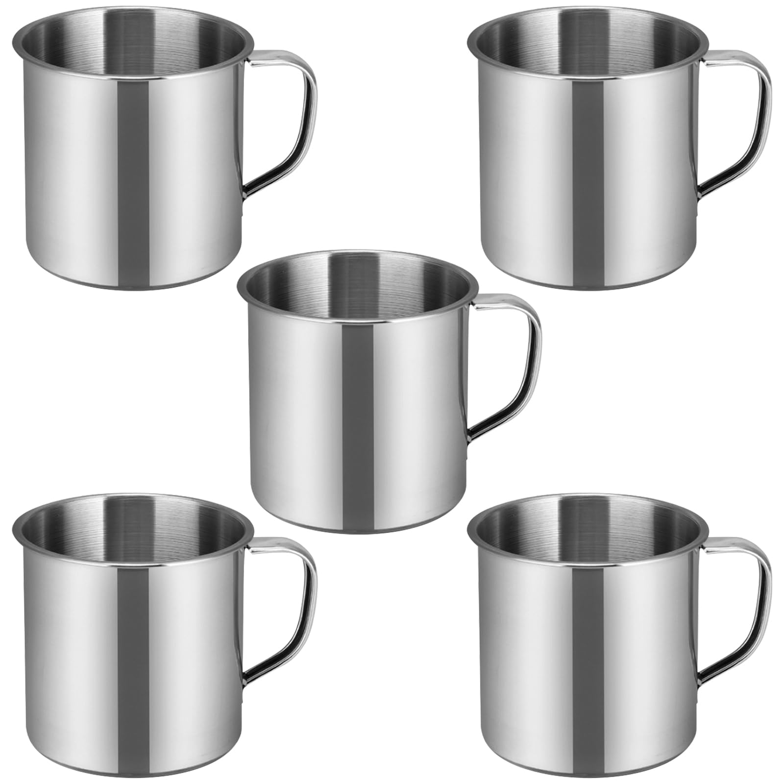 Tasse à café en acier inoxydable Hemoton lot de 5 gobelets avec poignée pour maison